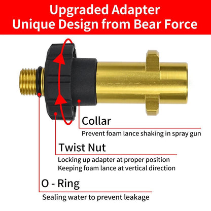 Pressure Washer Brass Snow Foam Lance Foam Nozzle Car Wash Foam Maker for Karcher Elitech Bort AR Bosch Pressure Washer