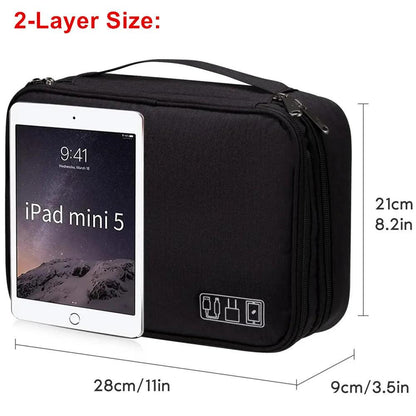 Cable Storage Bag Waterproof Digital Electronic Organizer Portable USB Data Line Charger Plug Storage Bag Travel Cable Organizer Open Cut Off-Grid