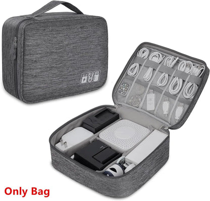 Cable Storage Bag Waterproof Digital Electronic Organizer Portable USB Data Line Charger Plug Storage Bag Travel Cable Organizer Open Cut Off-Grid