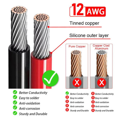 Solar Connector to XT60I- F Adapter 12AWG Cable Connect Solar Panel Charge Cable 1/2/3M for Generator Portable Power Station