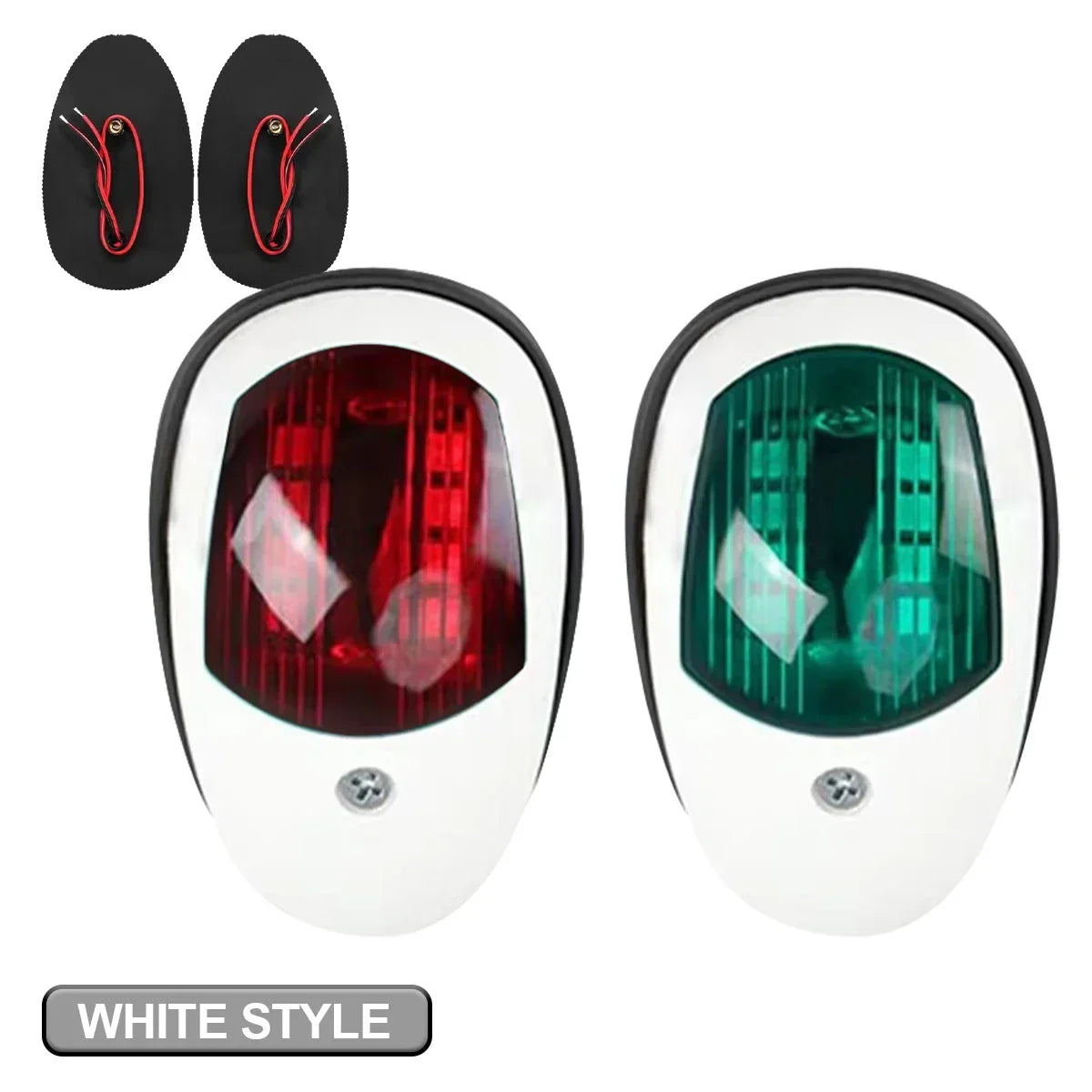 Black/White For Yacht Navigation Light Waterproof LED Marine Sounding Light Navigation Light Red and Green Marine Light 12V 24V