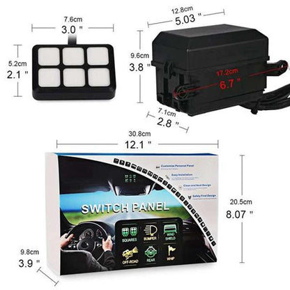 6 Gang Switch Panel Electronic Relay Control Box Fuse Relay Box Wiring Harness For Auto Truck Boat Marine Parts
