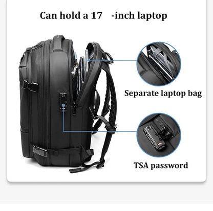 Travel Men 17 inch Laptop Backpack vacuum compression Backpack Business Large Capacity school Backpack expand outdoor backpack Open Cut Off-Grid