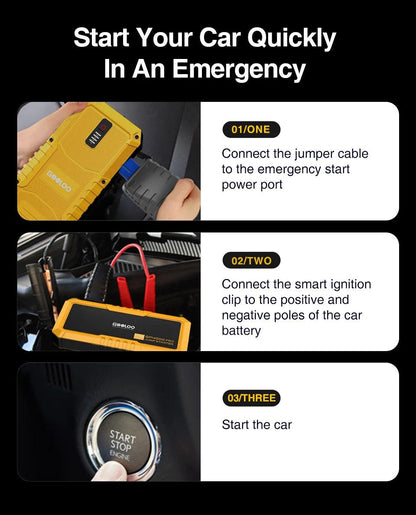 4000A Start Power Bank 26800mAh Jump Starter Car Booster External Battery 12V Starting Device for Petrol Diesel Powerbank