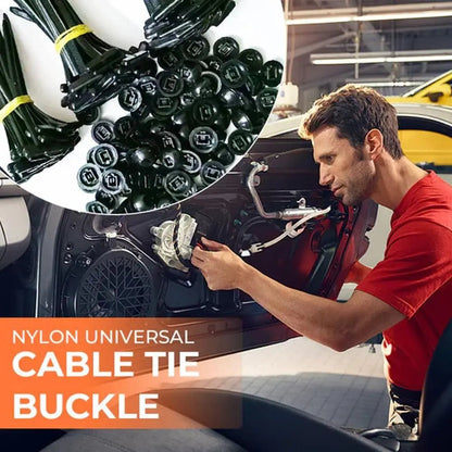 20/50100Pcs Multipurpose Nylon Universal Cable Tie Buckle Nylon Buckle Cable Tie Retainer Heavy Duty Nylon Zip Ties Self-Locking Open Cut Off-Grid