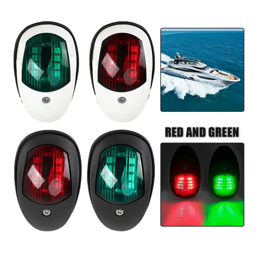Black/White For Yacht Navigation Light Waterproof LED Marine Sounding Light Navigation Light Red and Green Marine Light 12V 24V
