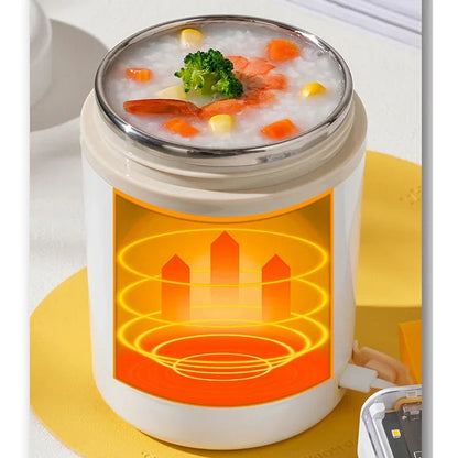 600ML USB Electric Heating Lunch Box Portable Picnic Milk Drink  Food Heater Stainless Steel Food Warmer Container 5V 12V 24V Open Cut Off-Grid