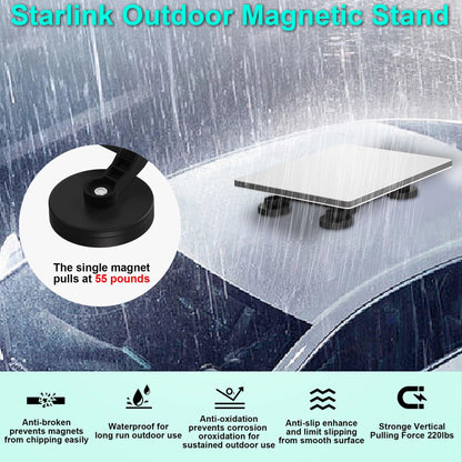 For Starlink Mini roof mounting bracket, 4 magnetic bases, magnetic mounting bracket for Starlink mini Internet kit satellites