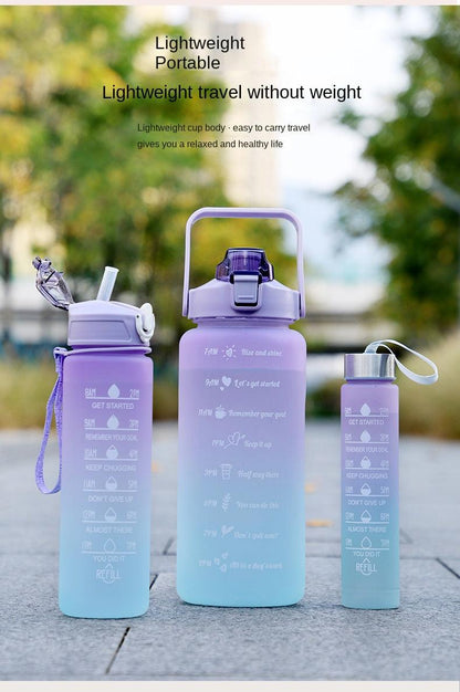 Water Bottle Motivational Drinking Bottle Sports Water Bottle With Time Marker Portable Reusable Plastic Cups Outdoor Travel Gym Open Cut Off-Grid