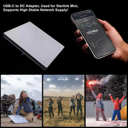 C to DC/D to D Power Adapter for Starlink Mini PD100W USB C Female to DC5521 Male Connector Charge Barrel Jack Power Adapter Open Cut Off-Grid