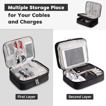 Cable Storage Bag Waterproof Digital Electronic Organizer Portable USB Data Line Charger Plug Storage Bag Travel Cable Organizer Open Cut Off-Grid