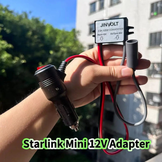 Starlink Mini 12V Car Adapter Step-Up To 30V 3.5A DC Output is suitable for Vehicle/RV Starlink Power Supply Converter Open Cut Off-Grid