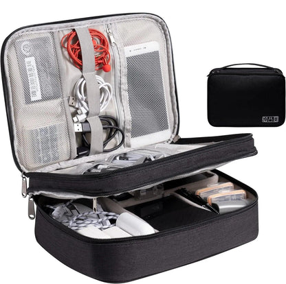 Cable Storage Bag Waterproof Digital Electronic Organizer Portable USB Data Line Charger Plug Storage Bag Travel Cable Organizer Open Cut Off-Grid