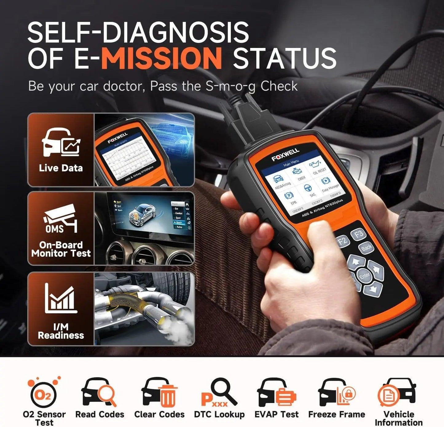 Foxwell NT630 Plus OBD2 Automotive Scanner Engine ABS SRS EPB OIL SAS Calibration Code Reader ODB OBD2 Auto Car Diagnostic Tool