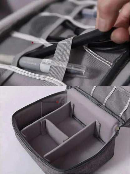 Cable Storage Bag Waterproof Digital Electronic Organizer Portable USB Data Line Charger Plug Storage Bag Travel Cable Organizer Open Cut Off-Grid