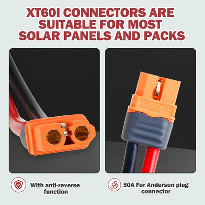 XT60i to O Ring Terminal Cable 10 AWG XT60i Female to O Ring Connector XT60i-F Extension Cable for Power Solar Open Cut Off-Grid
