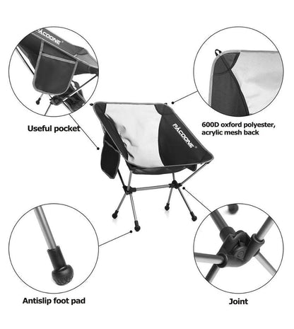 Travel Ultralight Folding Aluminum Chair Superhard High Load Outdoor Camping Portable Beach Hiking Picnic Seat Fishing Chair