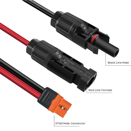 Solar mc4 Connector to XT60i Adapter Cable Open Cut Off-Grid
