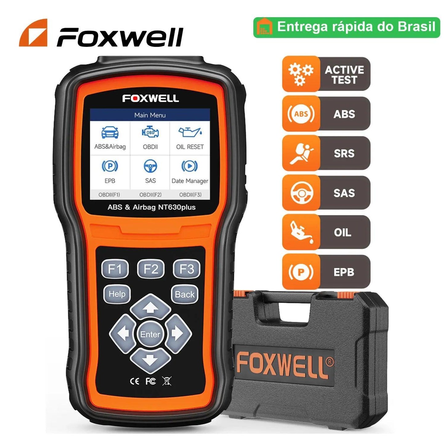 Foxwell NT630 Plus OBD2 Automotive Scanner Engine ABS SRS EPB OIL SAS Calibration Code Reader ODB OBD2 Auto Car Diagnostic Tool