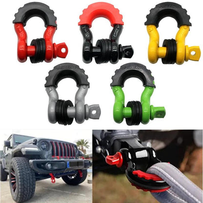 Anti-Rust Bow Shackle 5/8" D-Ring Shackle 42,990lbs Break Strength with Isolator &Washers Kit for Jeep Off-Road Vehicle Recovery Open Cut Off-Grid