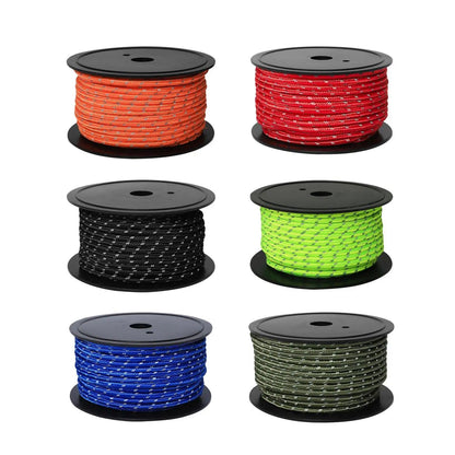 30M 6mm Reflective Tent Rope Guylines Luminous Camping Tent Rope Canopy for Outdoor Travel Canopy Guy Line Open Cut Off-Grid