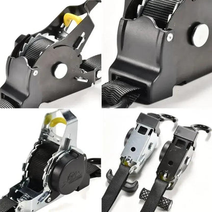 Auto Straps For Cargo Tape Retractable Belts For Motorcycles Ratchet Strap For Load Luggage Strap Ratchet Tensioner Belt For Car Open Cut Off-Grid
