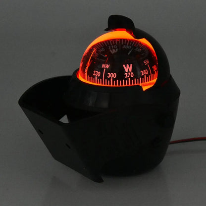 Marine Navigation Compass Black With Electronic LED Light Electronic Sea Pivoting Marine Compass For Marine Boat 12V