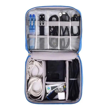 Cable Storage Bag Waterproof Digital Electronic Organizer Portable USB Data Line Charger Plug Storage Bag Travel Cable Organizer Open Cut Off-Grid