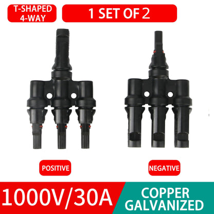 PV connector Y/T type 2/3/4/5/6/7 Way parallel connection solar panel system waterprrof connector Branch Solar Cell Connect Plug