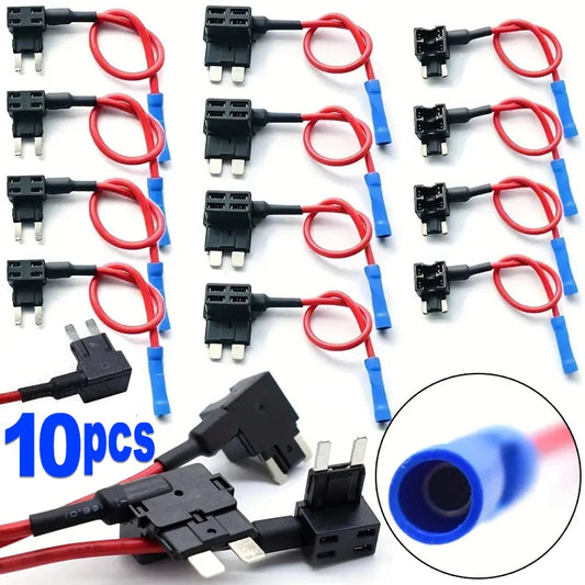12V 24V Car Fuse Blades Holder Circuit Adapter Protector Splitter ATM APM Tap Micro Connector Truck Automobile Accessories Open Cut Off-Grid