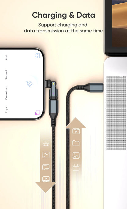 AUFU PD240W OTG USB C to Type C Adapter 540 Rotation Type-C Male to Female Converter for Macbook Xiaomi Samsung OTG Connector Open Cut Off-Grid