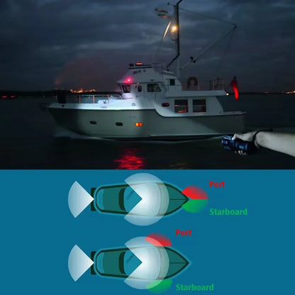 Black/White For Yacht Navigation Light Waterproof LED Marine Sounding Light Navigation Light Red and Green Marine Light 12V 24V