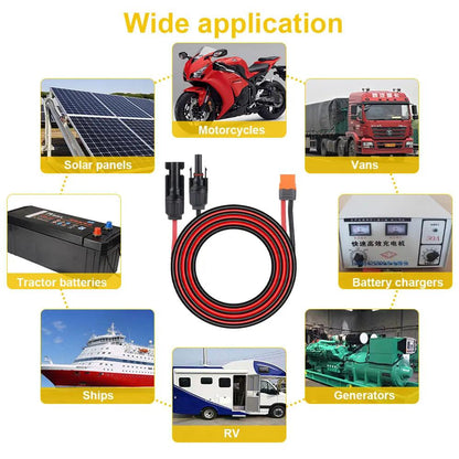 Solar Connector to XT60I- F Adapter 12AWG Cable Connect Solar Panel Charge Cable 1/2/3M for Generator Portable Power Station