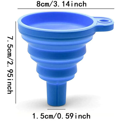 Engine Funnel Car Universal Silicone Liquid Funnel Washer Fluid Change Foldable Portable Auto Engine Oil Petrol Change Funnel Open Cut Off-Grid