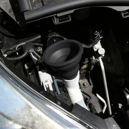 Engine Funnel Car Universal Silicone Liquid Funnel Washer Fluid Change Foldable Portable Auto Engine Oil Petrol Change Funnel Open Cut Off-Grid