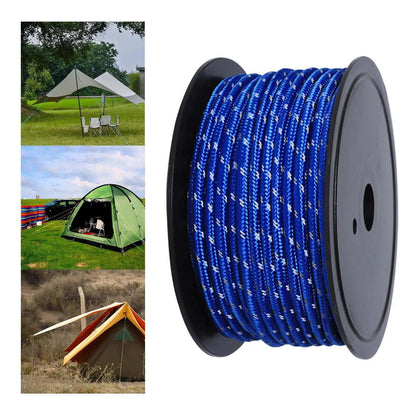 30M 6mm Reflective Tent Rope Guylines Luminous Camping Tent Rope Canopy for Outdoor Travel Canopy Guy Line Open Cut Off-Grid
