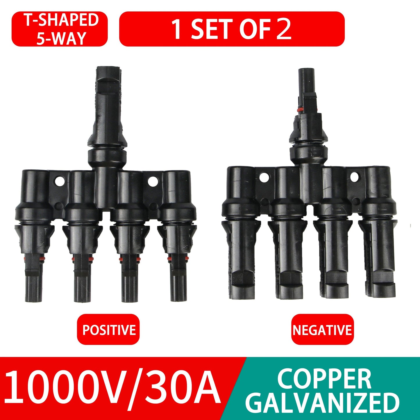 PV connector Y/T type 2/3/4/5/6/7 Way parallel connection solar panel system waterprrof connector Branch Solar Cell Connect Plug