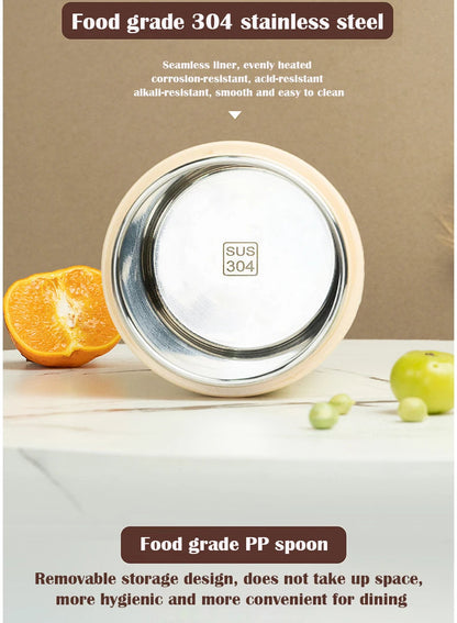 600ML USB Electric Heating Lunch Box Portable Picnic Milk Drink  Food Heater Stainless Steel Food Warmer Container 5V 12V 24V Open Cut Off-Grid
