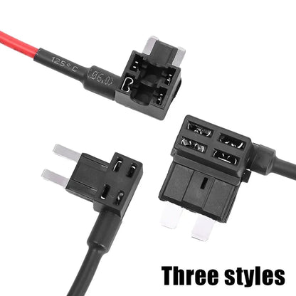 12V 24V Car Fuse Blades Holder Circuit Adapter Protector Splitter ATM APM Tap Micro Connector Truck Automobile Accessories Open Cut Off-Grid