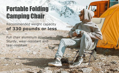 WESTTUNE Portable Folding Camping Chair with Headrest Lightweight Tourist Chairs Aluminum Alloy Fishing Chair Outdoor Furniture Open Cut Off-Grid