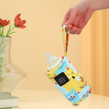 USB Milk Water Warmer, Travel Stroller Insulated Bag, Nursing Bottle Heater, Portable Bottle Feeding Warmer, Christmas, Hallowee Open Cut Off-Grid