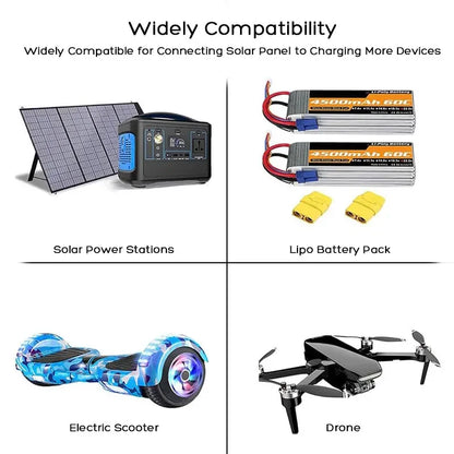 6m/20FT 3m/10FT 12AWG Solar Panel Connector to XT60 Cable for ALLPOWERS Ecoflow River Delta Anker Bluetti Solar Generators