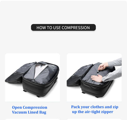 Travel Men 17 inch Laptop Backpack vacuum compression Backpack Business Large Capacity school Backpack expand outdoor backpack Open Cut Off-Grid