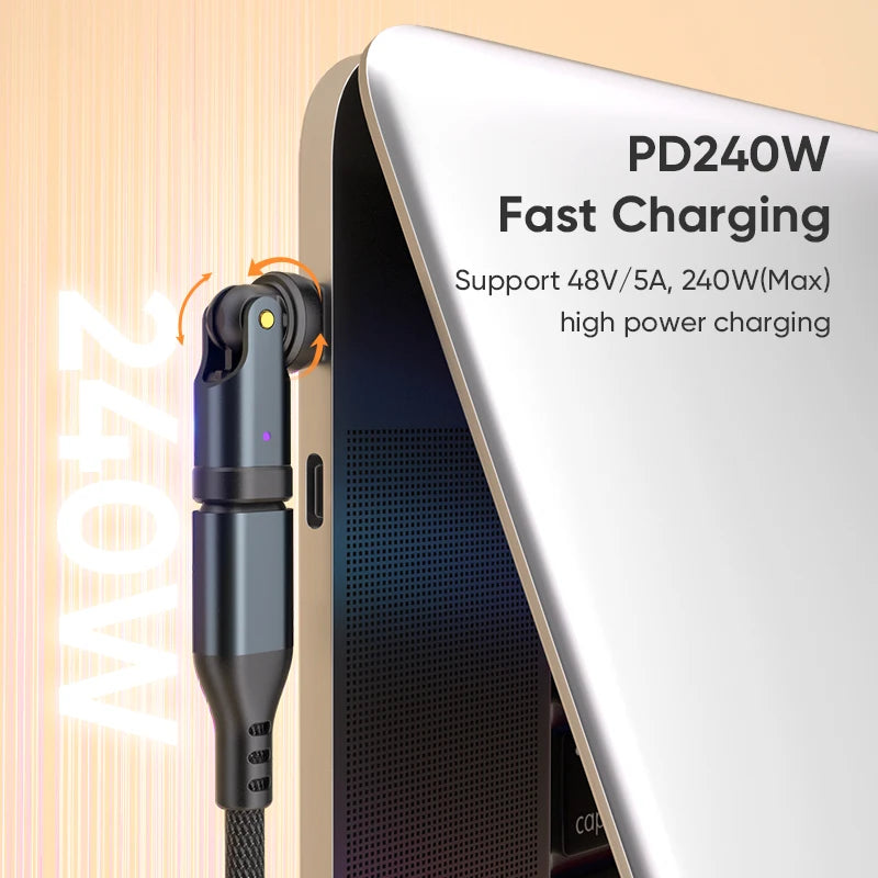 AUFU PD240W OTG USB C to Type C Adapter 540 Rotation Type-C Male to Female Converter for Macbook Xiaomi Samsung OTG Connector