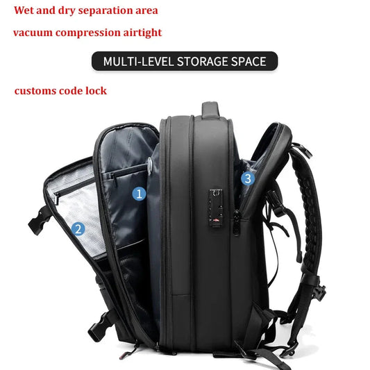 Travel Men 17 inch Laptop Backpack vacuum compression Backpack Business Large Capacity school Backpack expand outdoor backpack Open Cut Off-Grid