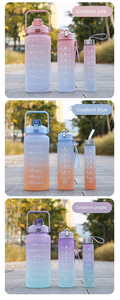 Water Bottle Motivational Drinking Bottle Sports Water Bottle With Time Marker Portable Reusable Plastic Cups Outdoor Travel Gym Open Cut Off-Grid