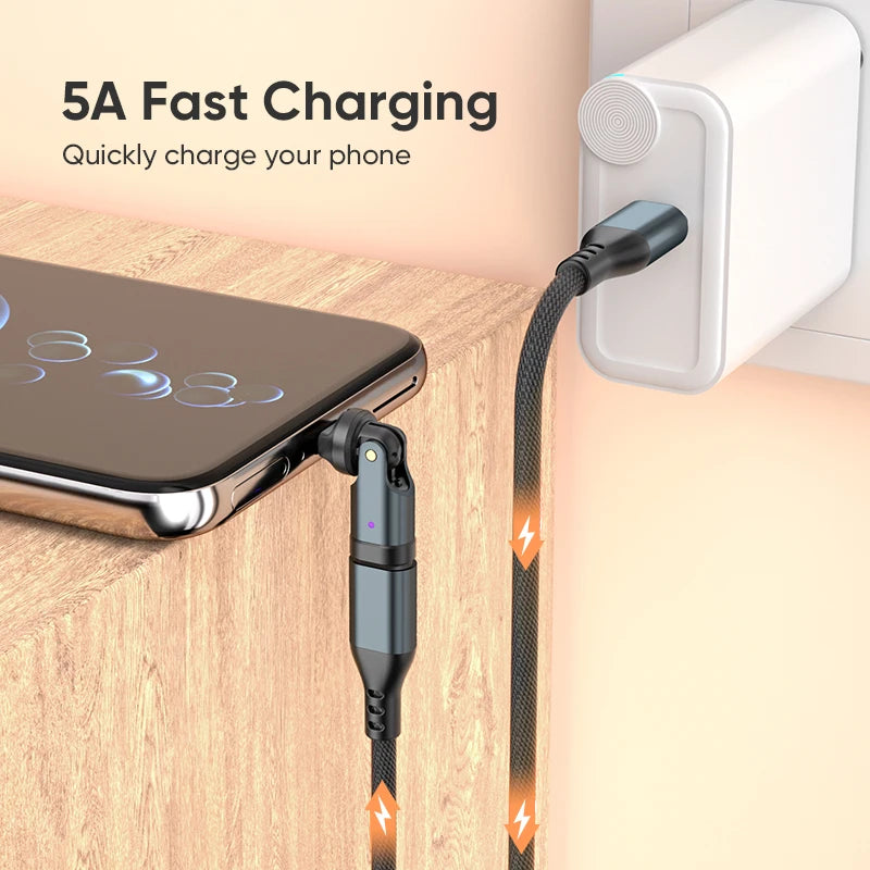 AUFU PD240W OTG USB C to Type C Adapter 540 Rotation Type-C Male to Female Converter for Macbook Xiaomi Samsung OTG Connector