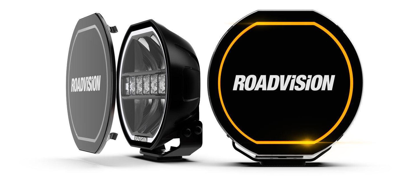 RoadVision 8" LED Driving Light Combo Beam S8 Stealth (PAIR) Inc Harness