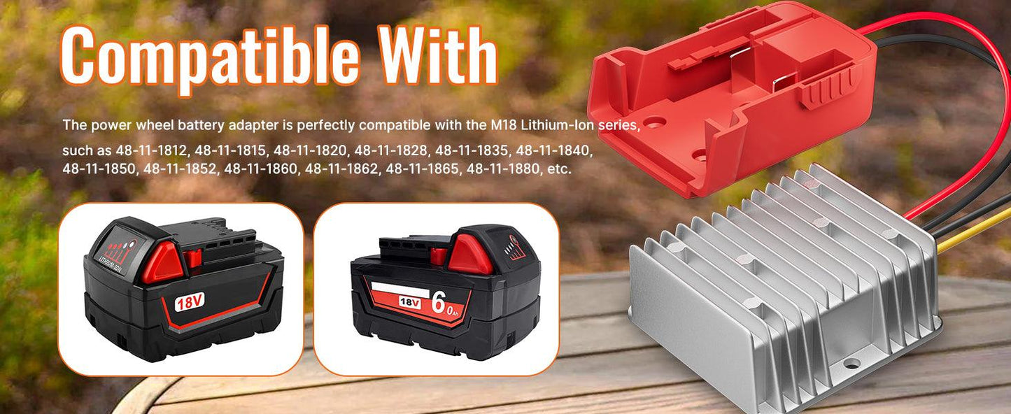 18V to 12V Step Down Converter for Milwaukee M18 Power Wheel Battery Adapter DC 12V 20A 240W Inverter Automatic Buck Converter