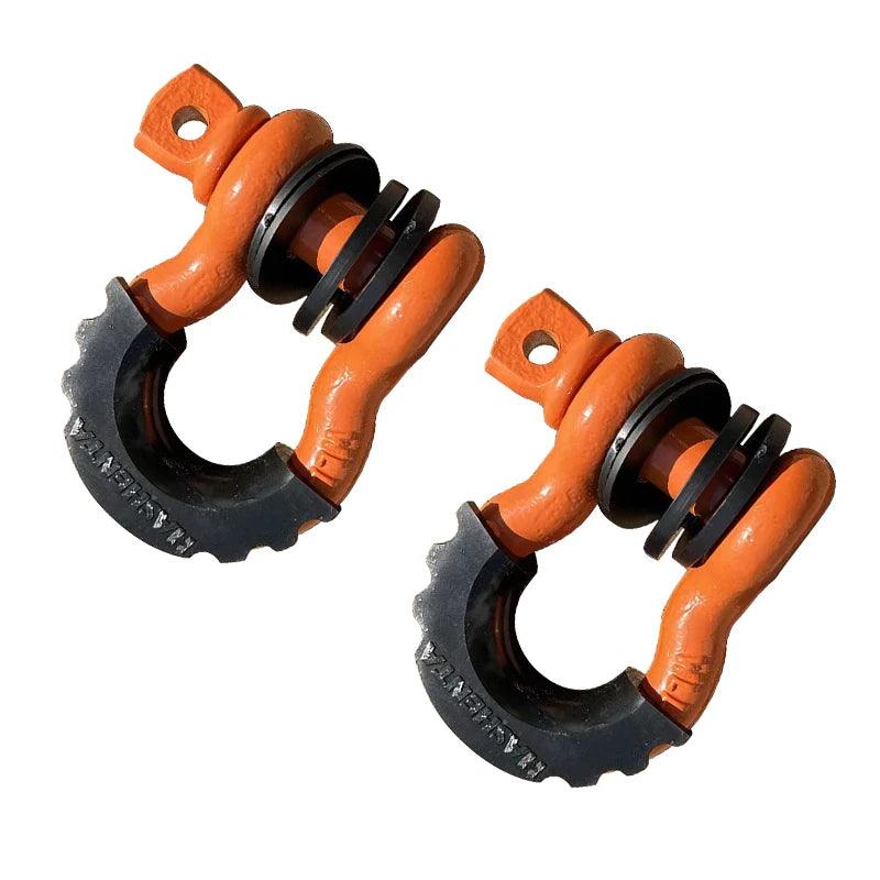 Anti-Rust Bow Shackle 5/8" D-Ring Shackle 42,990lbs Break Strength with Isolator &Washers Kit for Jeep Off-Road Vehicle Recovery Bow Shackle